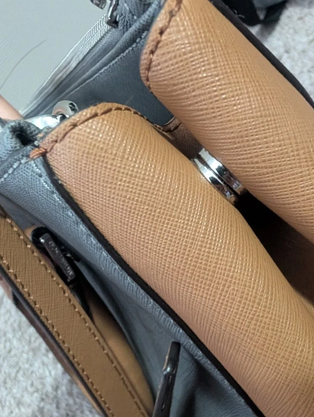 Michael Kors Black Satchel with Brown Trim and MK Sunglasses